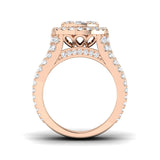 Natural Round Cut Diamond Cluster Engagement Ring