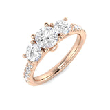0.50-1.50ct Lab Grown D/VVS Round Cut Diamond 3-Stone Ring.