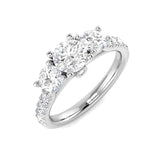 0.50-1.50ct Lab Grown D/VVS Round Cut Diamond 3-Stone Ring.