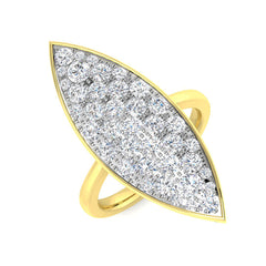1.60Carat D-E/VS Lab Grown Diamond Cluster Engagement Ring 18k Yellow Gold Ready To Ship