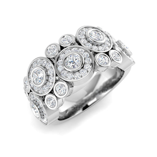 Bubble Diamond Ring UK | Multi Halo Statement Design | UK Hallmarked
