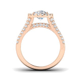 Lab Grown Round Cut Diamond Halo Engagement Ring