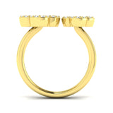 Natural Round Cut Diamond Cluster Engagement Clover Set Ring