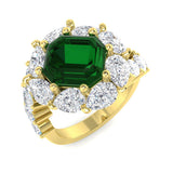 Emerald Ring with Diamond Side Stones