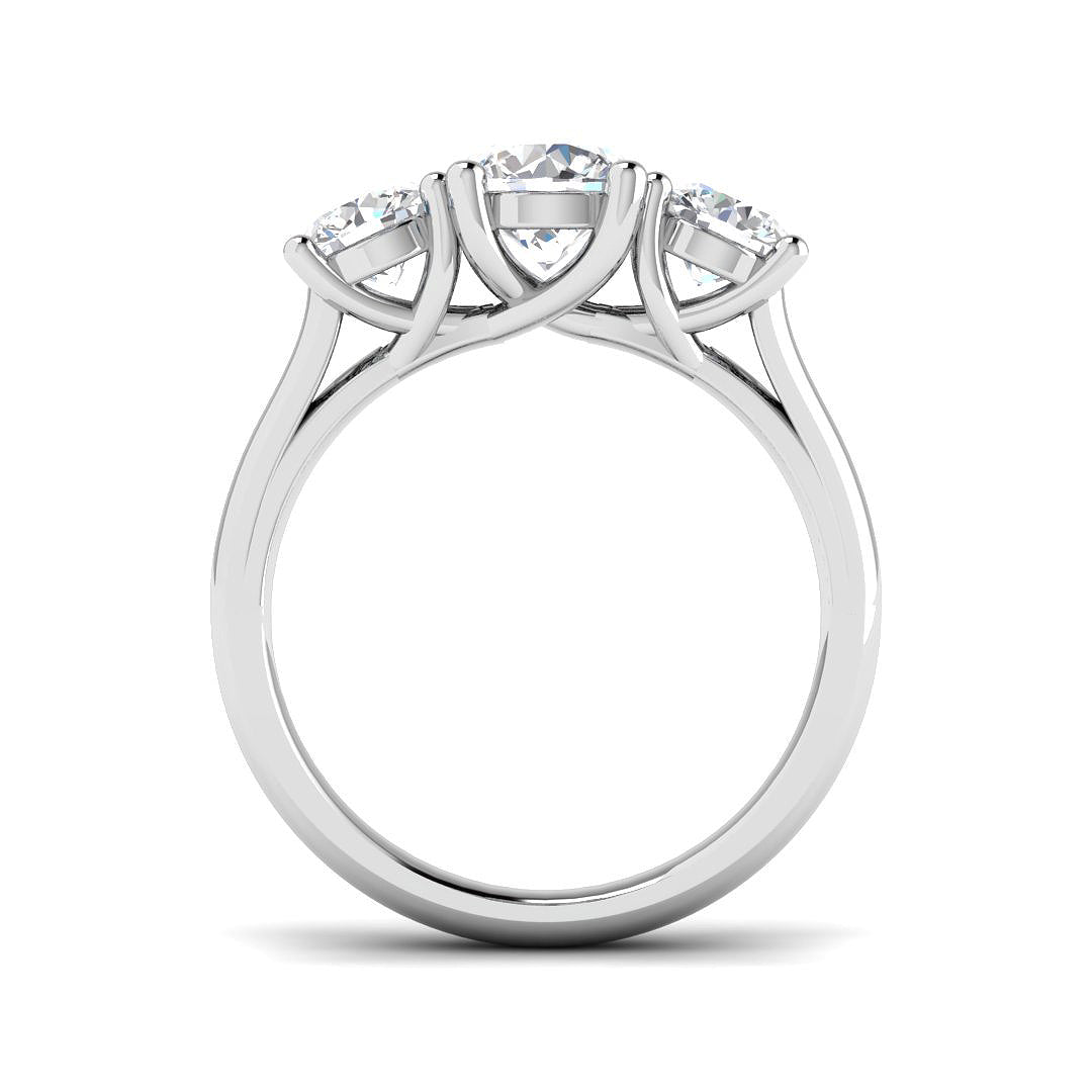 3-Stone Lab Grown Diamond Round Cut D/VVS Ring