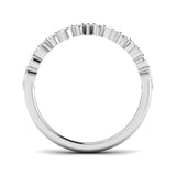 Wishbone Diamond Engagement Ring V shaped band side view in White Gold