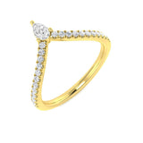 Diamond Hammerkmith Wishbone Ring | 0.3ct | Hallmarked Gold & Platinum