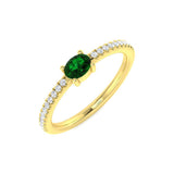 Oval Emerald Solitaire Engagement Ring