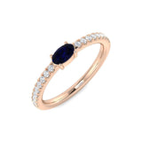 Diamond Cabobbury Blue Sapphire Ring | 0.5ct