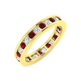 Garnet Full Eternity Ring Gold