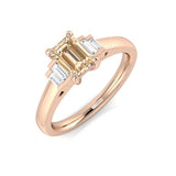 Diamond Greebock Morganite Ring | 0.5ct | Hallmarked Gold & Platinum