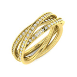 Lab-Grown & Natural Diamond Fancy Multi-Row Criss-Cross Ring – 0.5ct