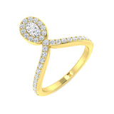 Oval Diamond Halo Split Shank Ring | 0.50ct | Hallmarked Gold & Platinum