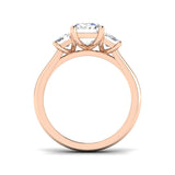 3,00 ct Labor-Diamant, D/VVS, Smaragdschliff, Dreisteinring