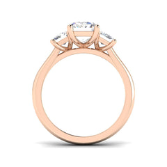 3.00ct Lab Grown D/VVS Emerald Cut Diamond 3 Stone Ring