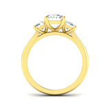 3.00ct Lab Grown D/VVS Emerald Cut Diamond 3 Stone Ring