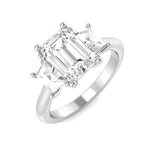 3-Stone Ring Lab Grown Diamond 2.50ct Emerald Cut D/VVS