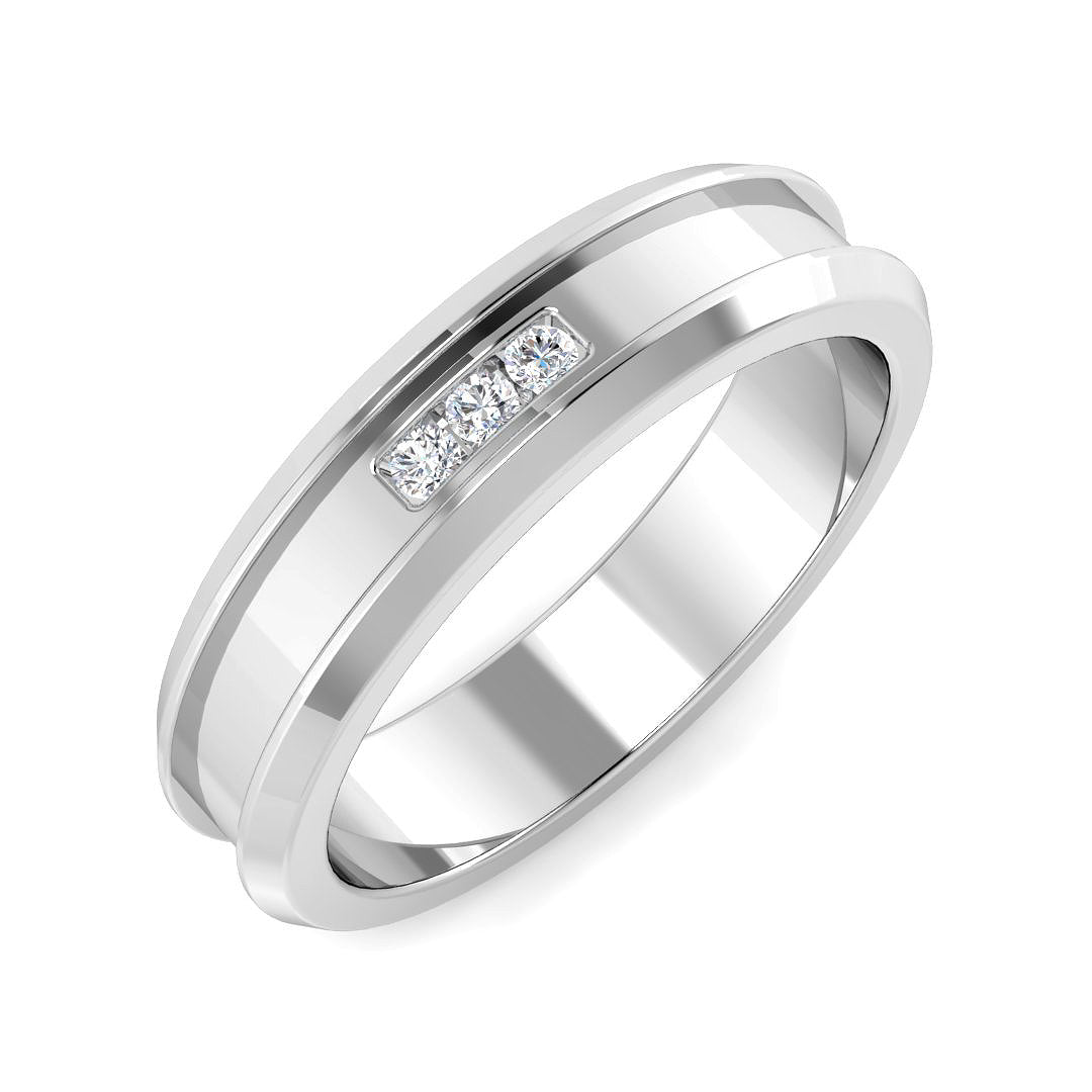 3-Stone Ring Lab Grown Diamond 0.07ct Round Cut D/VVS