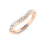 Curved Wedding Band, Diamond Wedding Band