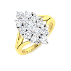 1.40Carat D-E/VS Lab Grown Diamond Fancy Wedding Ring 9k Two Tone Ready To Ship