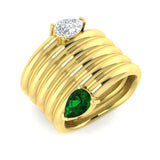 Toi et Moi Emerald and Diamond Ring