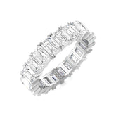 Emerald Cut Diamond Full Eternity Ring | Lab & Natural | Prong Set