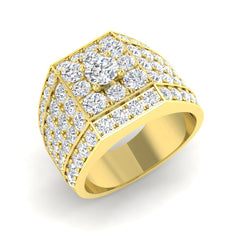 4.40Carat D-E/VS Lab Grown Diamond Signet Engagement Ring 9k Yellow Gold Ready To Ship