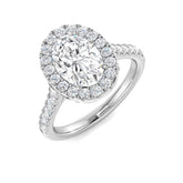 Lab Grown Round & Oval Cut Diamond Pave Set Engagement Ring