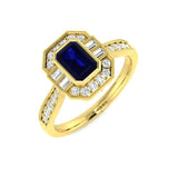 Diamond bubbee Blue Sapphire Ring | 0.75ct - 1ct