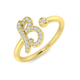 Diamond berby Initials Ring | 0.15ct | Hallmarked Gold & Platinum
