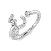 Pavé Diamond E Initial Ring 0.15ct | UK Hallmarked Jewellery