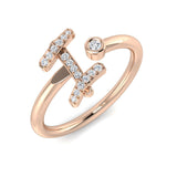 Diamond Haktingk Initials Ring | 0.1ct | Hallmarked Gold & Platinum