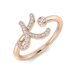 Diamond K Initial Ring 0.10ct | Pavé Set Hallmarked Jewellery