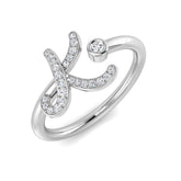 Diamond K Initial Ring 0.10ct | Pavé Set Hallmarked Jewellery