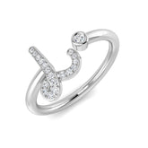 Pavé Diamond L Initial Ring 0.10ct | Personalised Hallmarked Ring