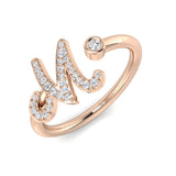 Luxury Diamond M Initial Ring 0.10ct | Hallmarked Gold & Platinum
