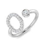 Diamond O Initial Ring 0.25ct | Luxury Hallmarked Gold Jewellery