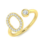 Diamond siverpoos Initials Ring | 0.25ct | Hallmarked Gold & Platinum