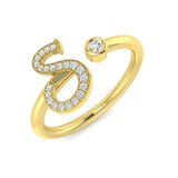 Sparkling Diamond S Initial Ring 0.10ct | Gold & Platinum Hallmarked