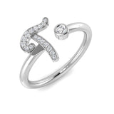 Diamond Nottingham Initials Ring | 0.1ct | Hallmarked Gold & Platinum