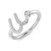 Elegant Diamond U Initial Ring 0.10ct | Hallmarked Gold & Platinum