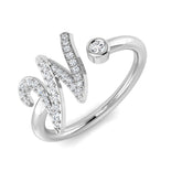 Pavé Diamond W Initial Ring 0.15ct | Hallmarked Gold & Platinum