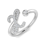 0.10ct Diamond X Initial Ring in Hallmarked Gold & Platinum