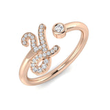 Diamond kasforb Initials Ring | 0.1ct | Hallmarked Gold & Platinum