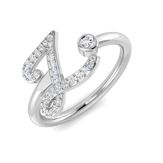 Diamond Initial Z Ring 0.15ct | Lab-Grown or Natural | UK Hallmarked