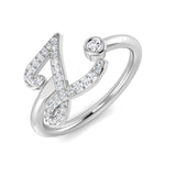 0.13 Carat Round Diamond Micro Pavé & Bezel Script Letter Z Initial Ring