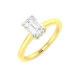 Emerald Cut Lab Grown Diamond Solitaire Ring in White Gold