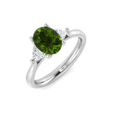 Oval Green Sapphire Ring with Diamonds