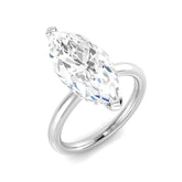 Marquise Diamond Solitaire Engagement Ring Natural & Lab Grown Diamond | Plain Gold Band