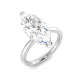 Marquise Diamond Solitaire Engagement Ring Natural & Lab Grown Diamond | Plain Gold Band